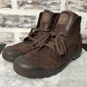 Palladium Pampa Hi Brown Leather Mens Boots Size 11